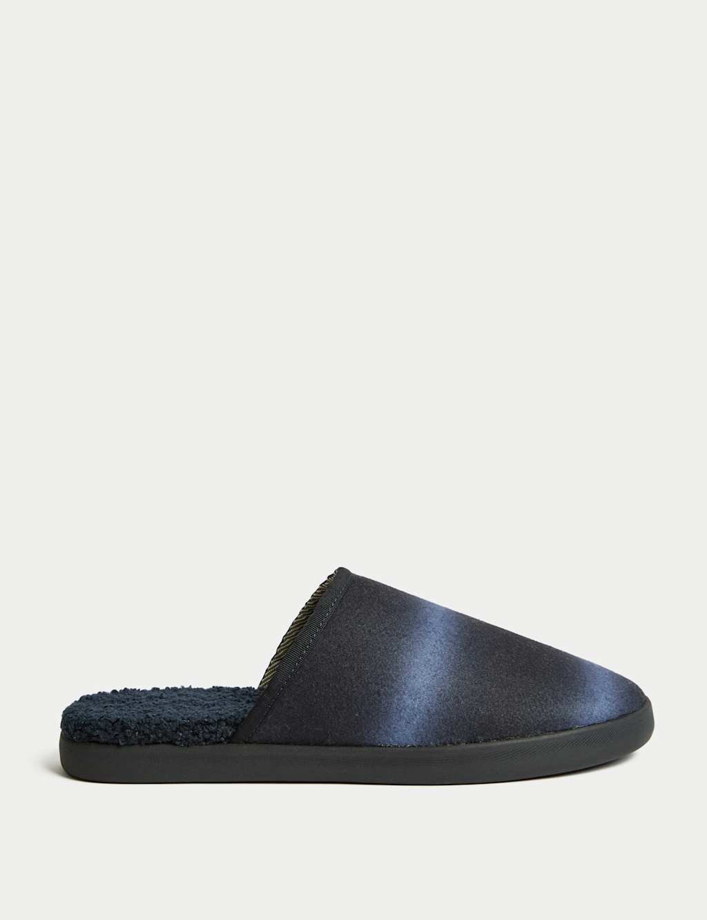 M&S Fleece Lined Mule Slippers with Freshfeet Navy Mix