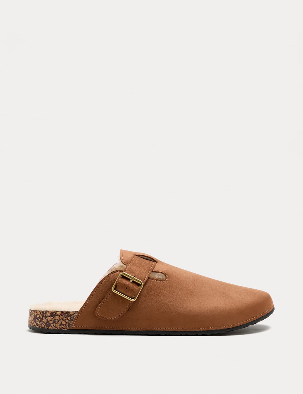 M&S Buckle Mule Slippers Tan