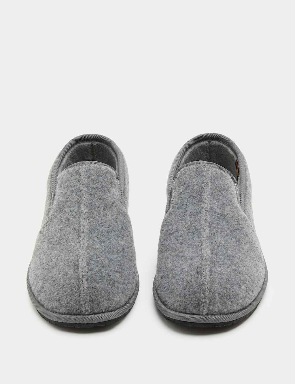 M&S Men's Fleece Lined Lounge Slippers - 9 - Grey