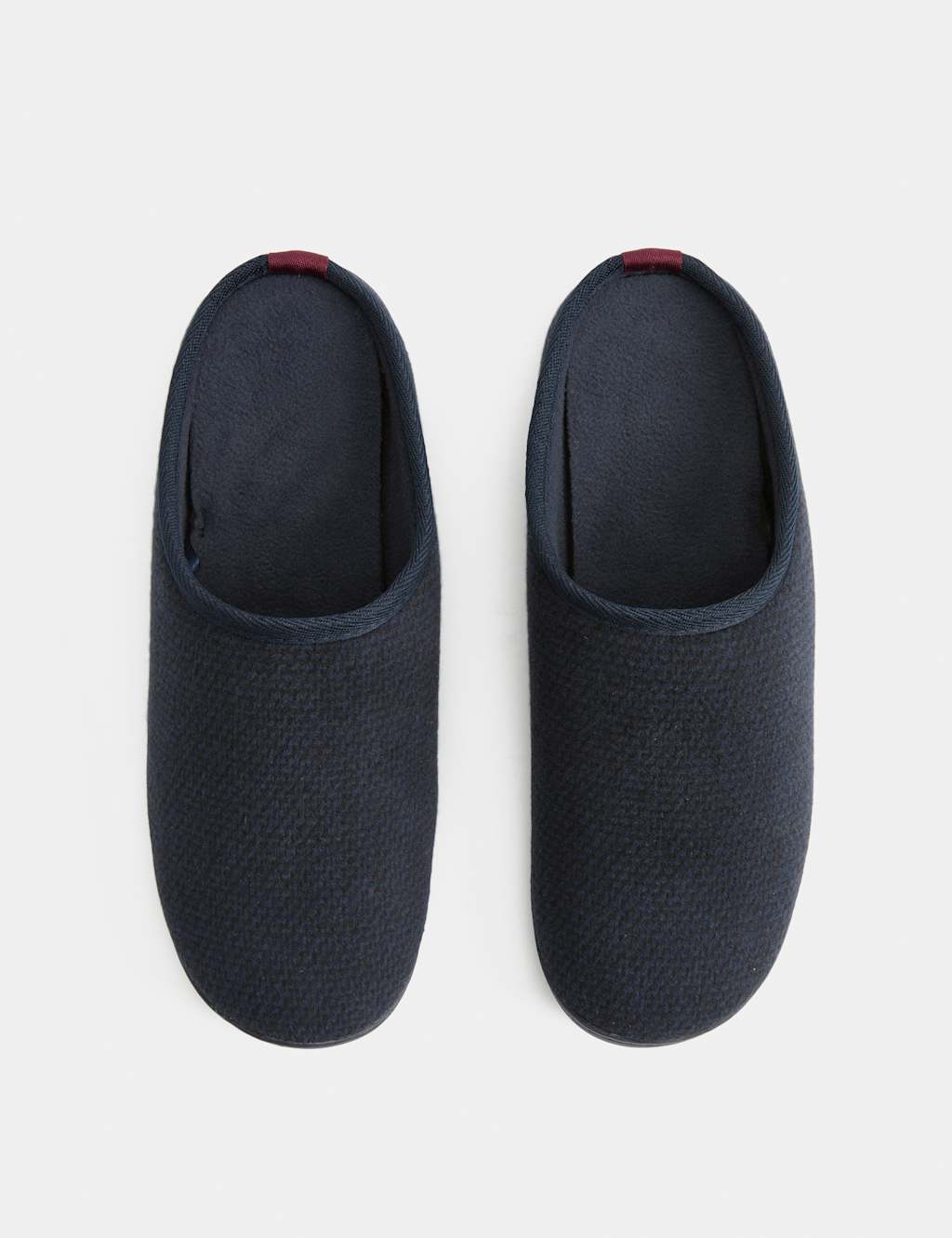 M&S Men's Textured Mule Slippers - 7 - Navy