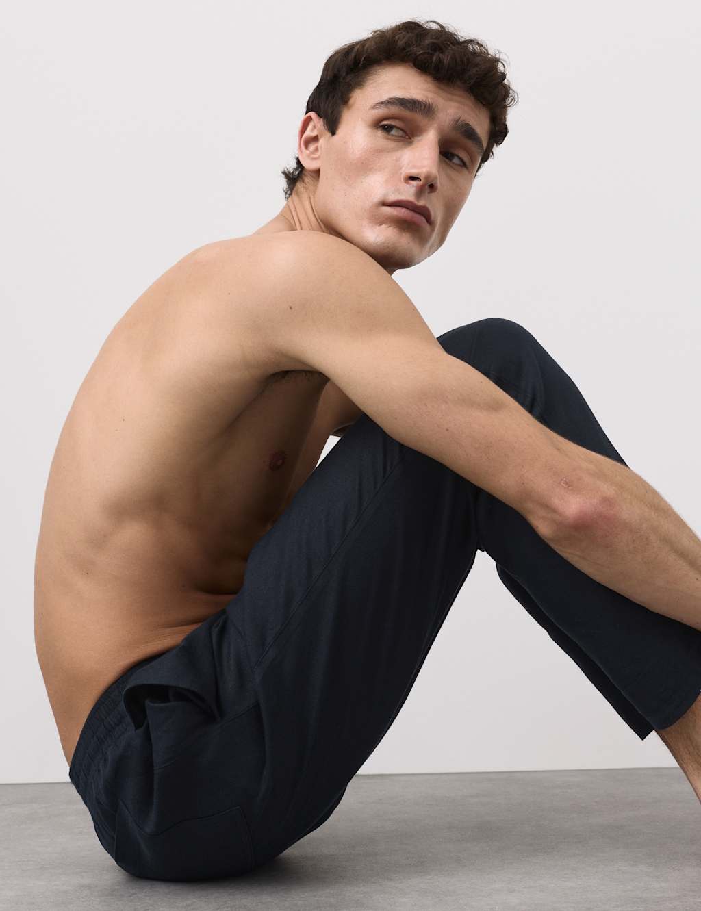 Autograph Men's Linen Rich Pyjama Bottoms - L - Dark Navy