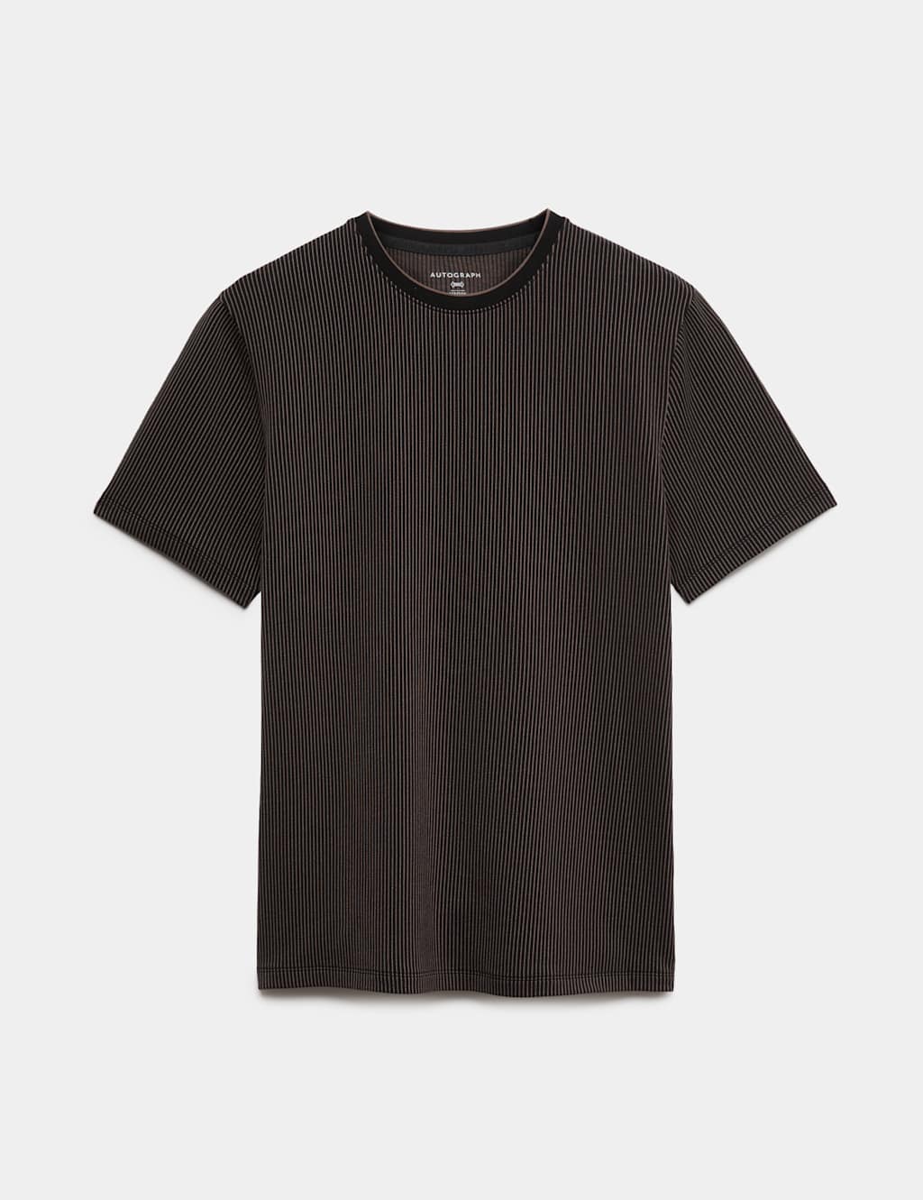 Autograph Men's Supima Cotton Rich Ribbed T-Shirt - L - Dark Mole