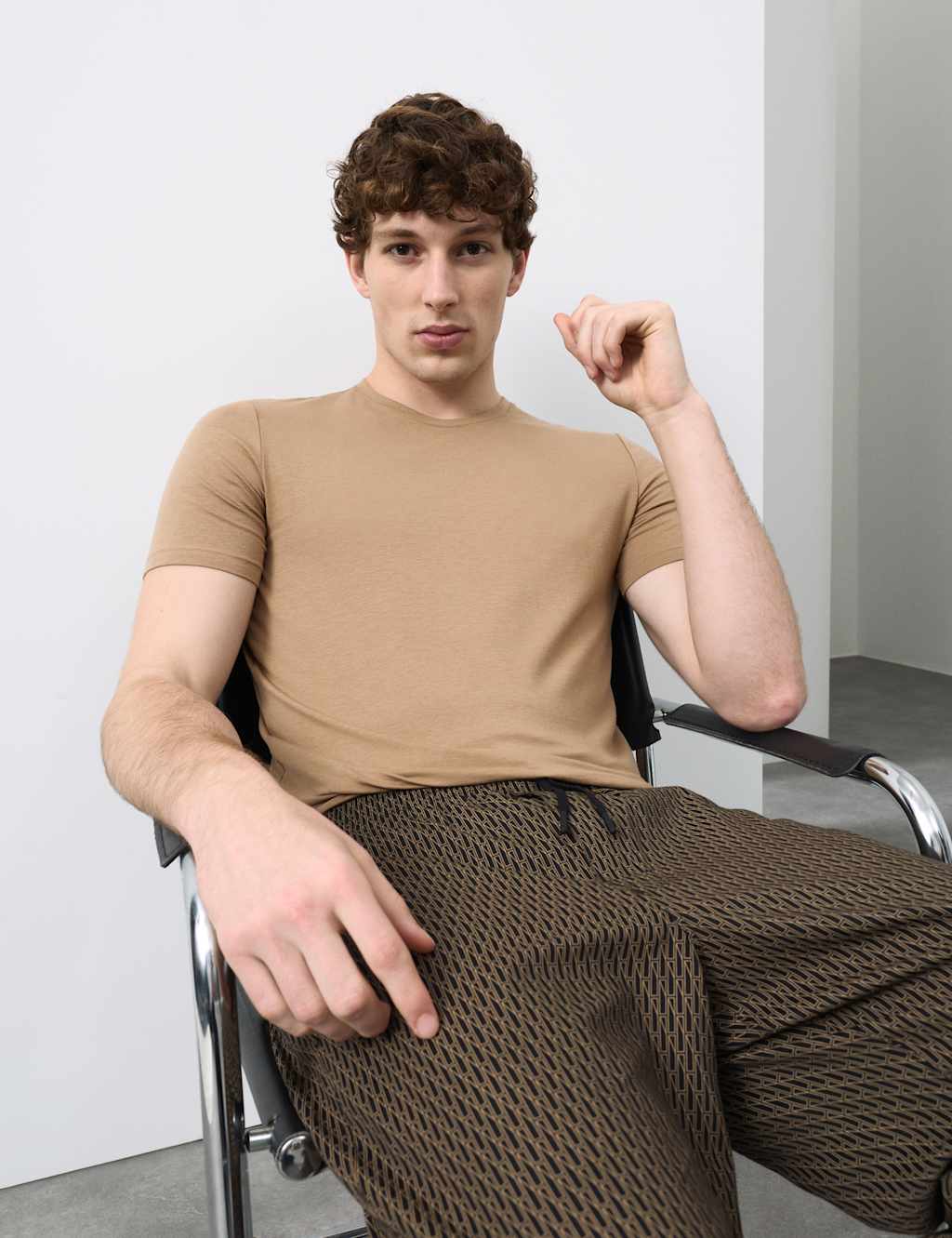 Autograph Premium Supima Cotton Blend T-Shirt Vest Camel