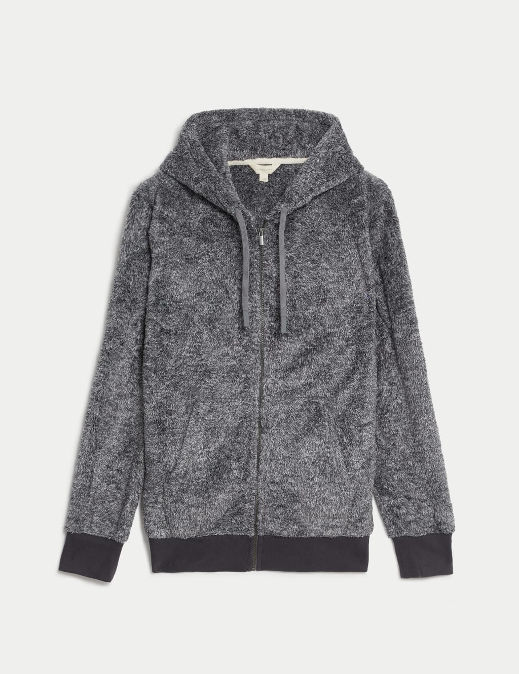 M&S Supersoft Zip Up Hoodie Grey Marl