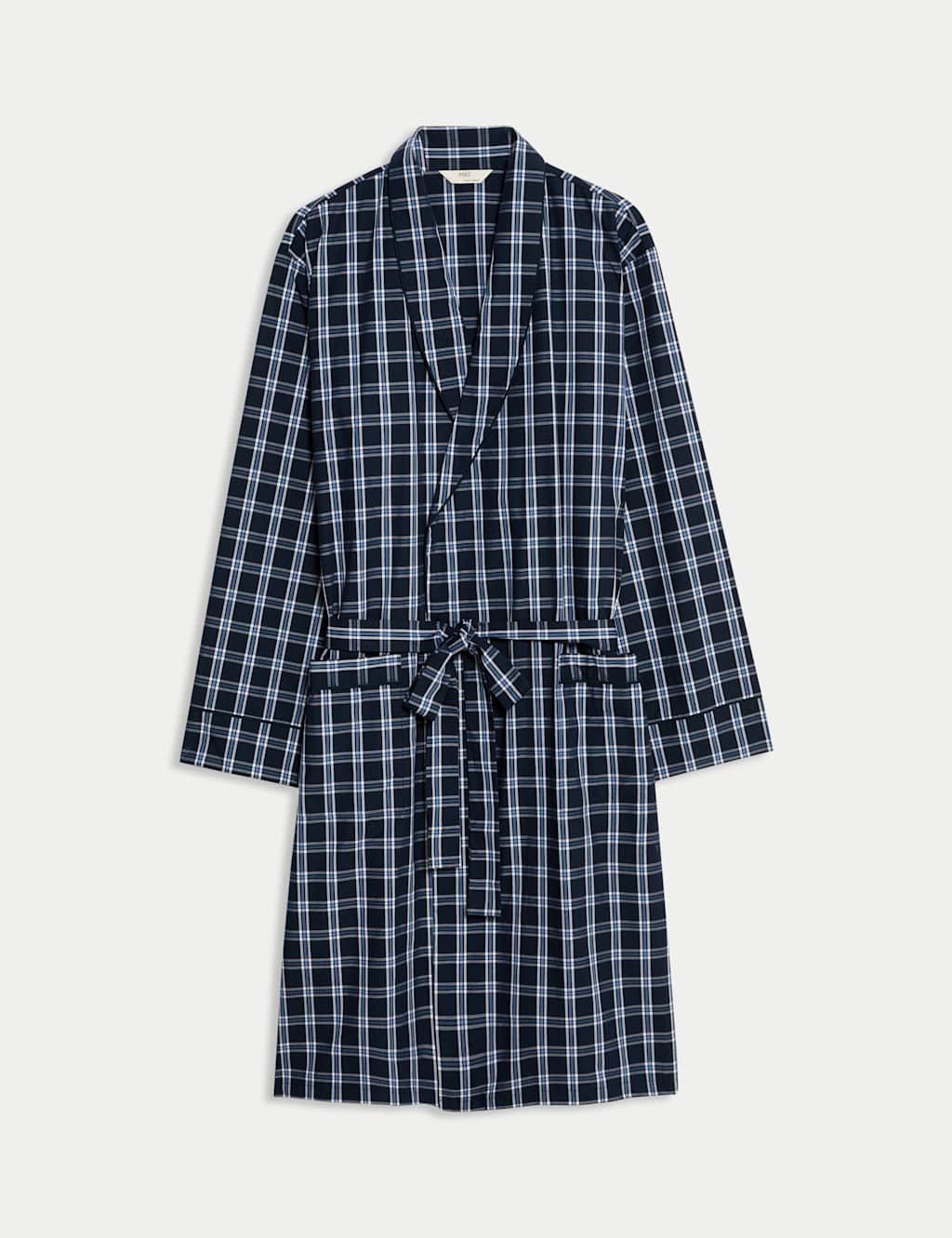 Pure Cotton Checked Dressing Gown