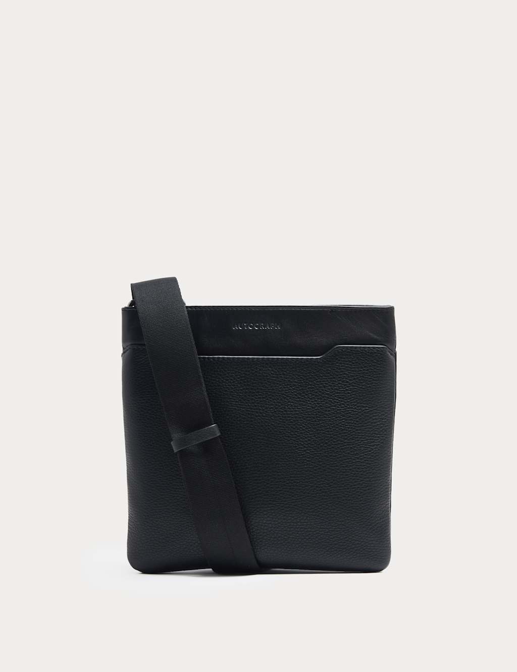 Autograph Men's Leather Crossbody Bag - Black