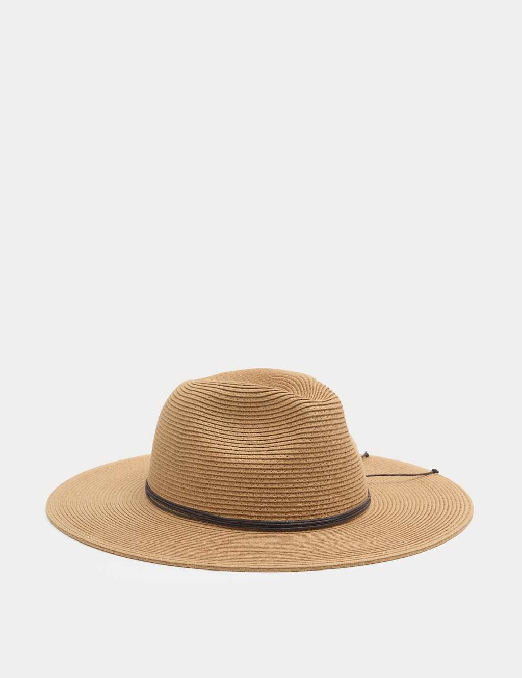 M&S Men's Broad Brim Fedora Hat - S - M - Sand