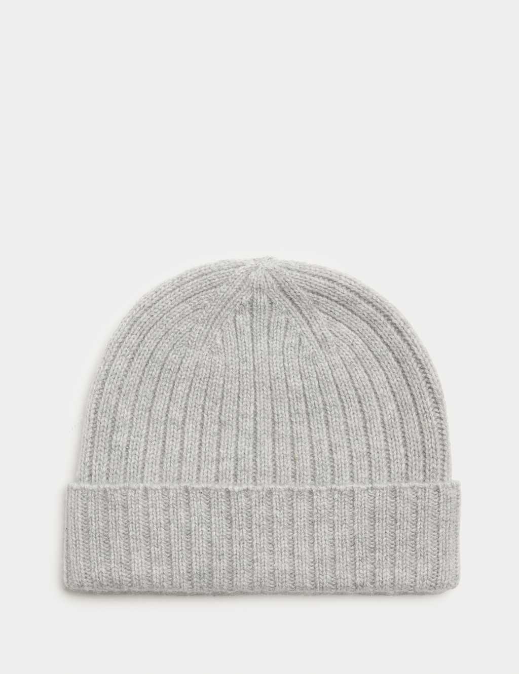 Autograph Pure Cashmere Knitted Beanie Hat Light Grey