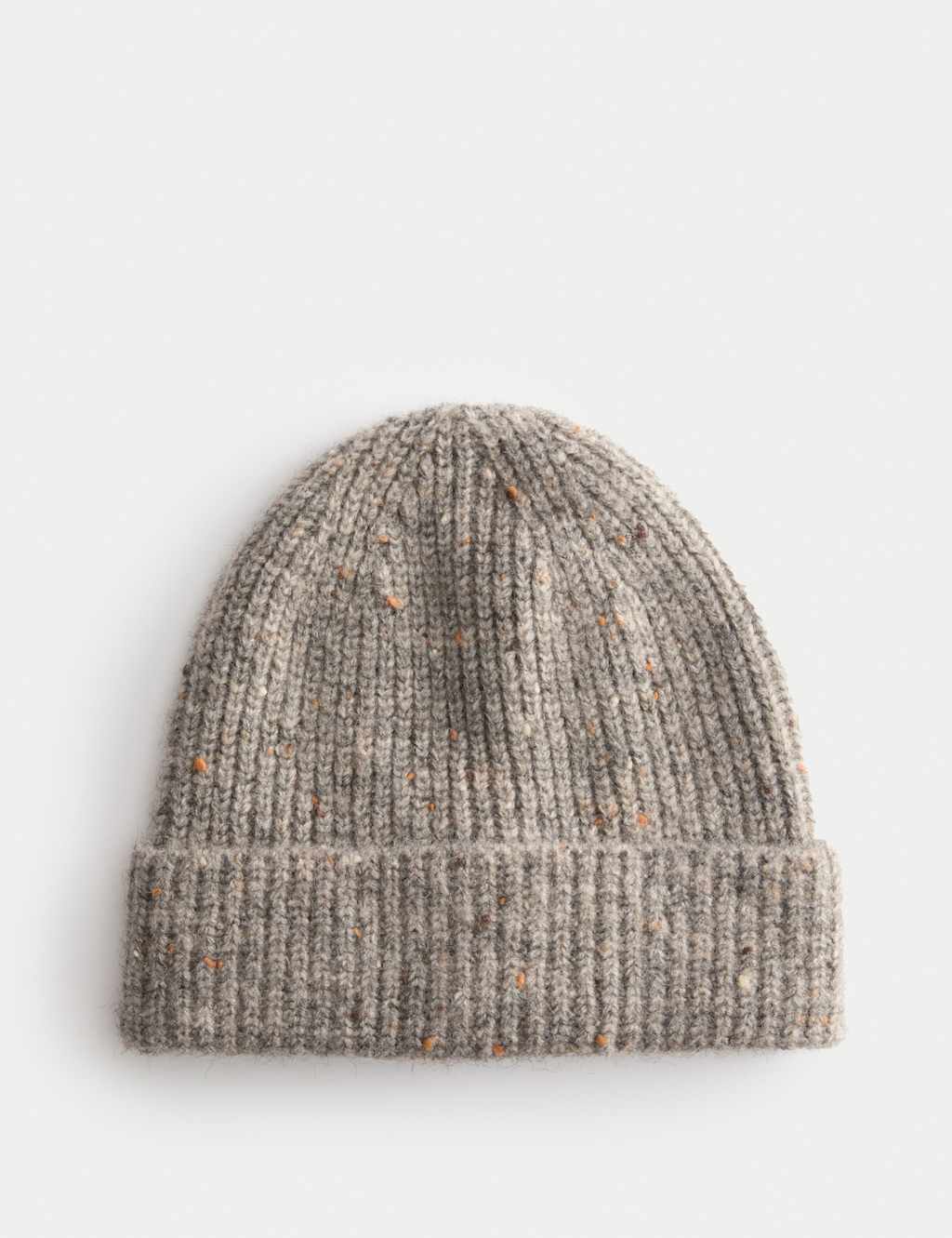 M&S Knitted Beanie Hat Grey Mix