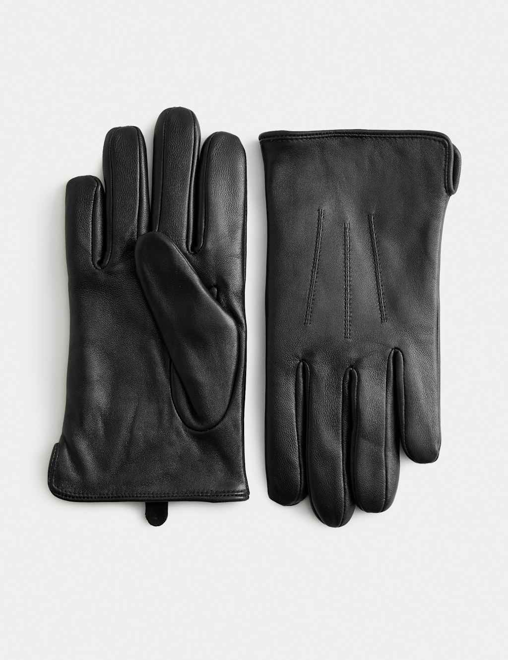 M&S Leather Gloves with Thermowarmth Black