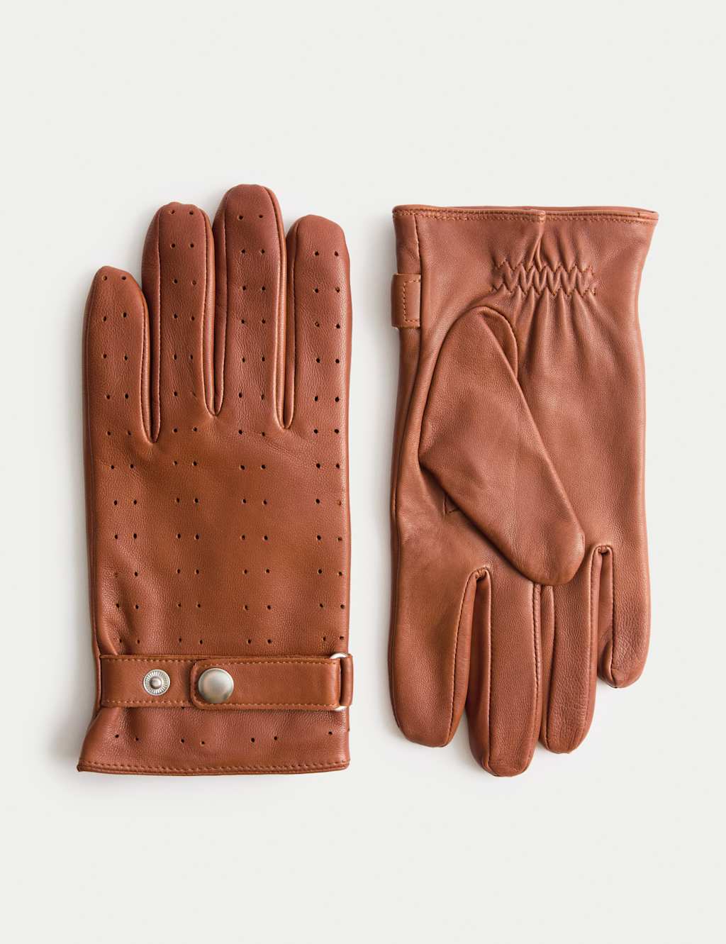 Autograph Leather Perforated Gloves Tan