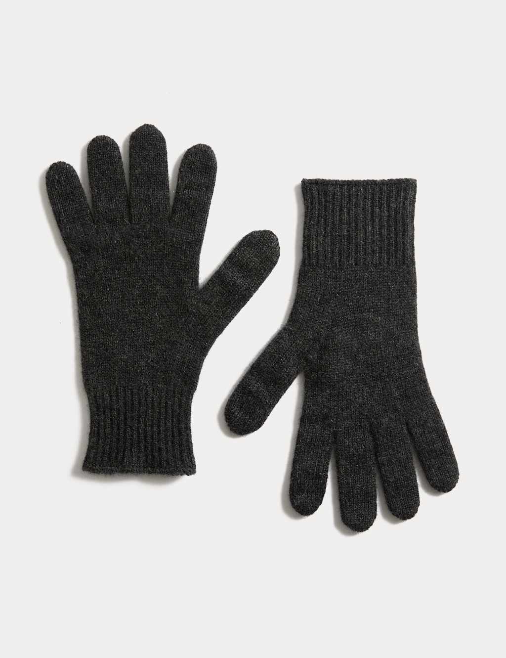 Autograph Pure Cashmere Knitted Gloves Charcoal