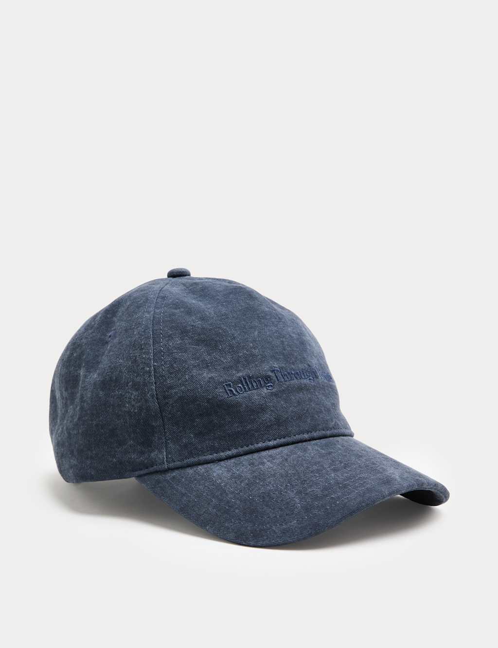 M&S Men's Pure Cotton Embroidered Baseball Cap - Blue Mix