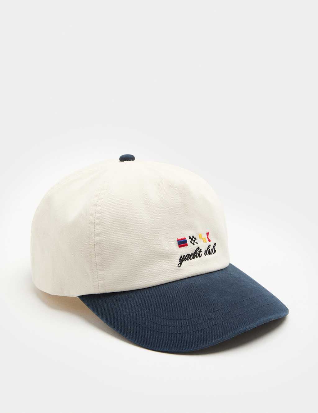 M&S Men's Pure Cotton Embroidered Baseball Cap - Navy Mix