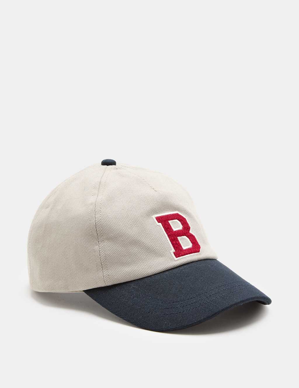 M&S Men's Pure Cotton Brooklyn Baseball Cap - Ecru Mix
