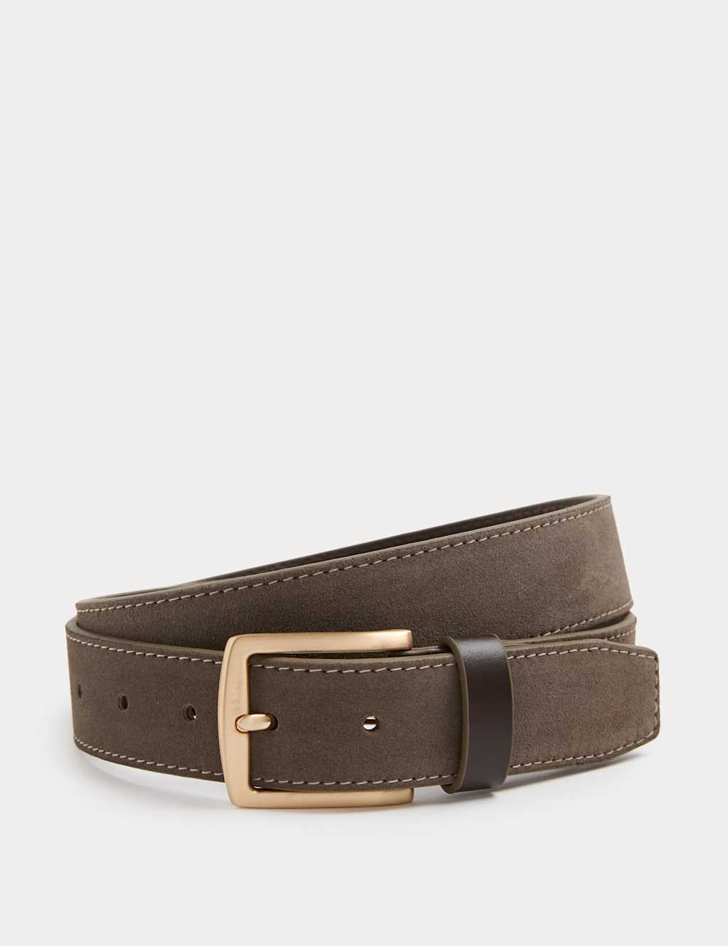 Autograph Men's Contrast Suede Belt - 38-40 - Mole