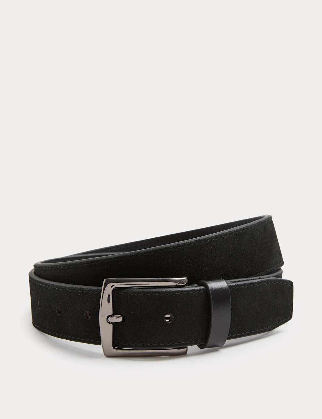 Autograph Men's Contrast Suede Belt - 38-40 - Black