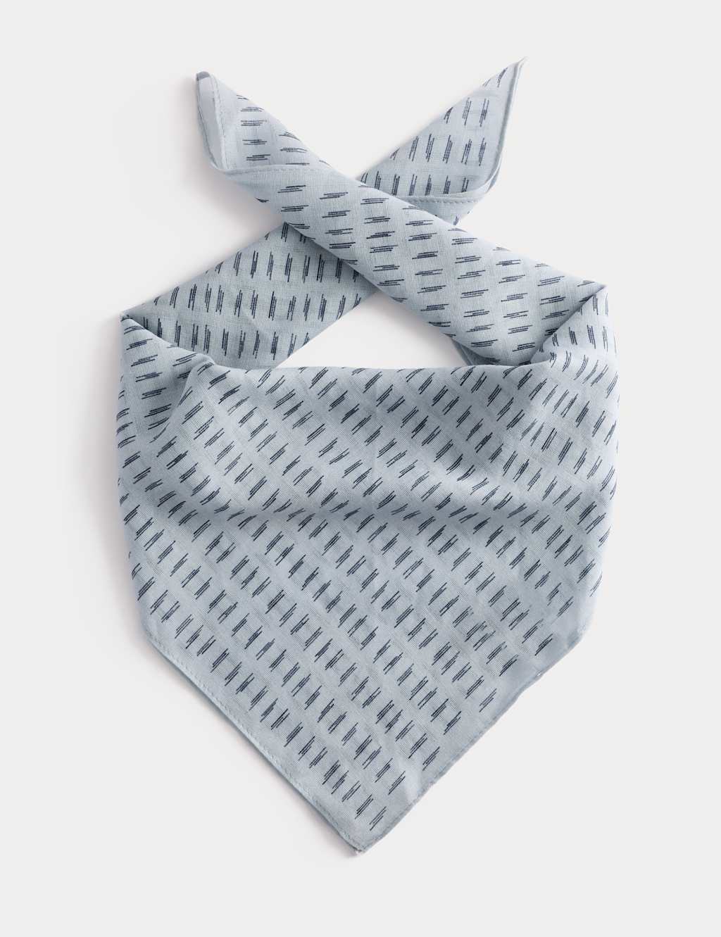 M&S Men's Pure Cotton Patterned Bandana - Light Blue Mix