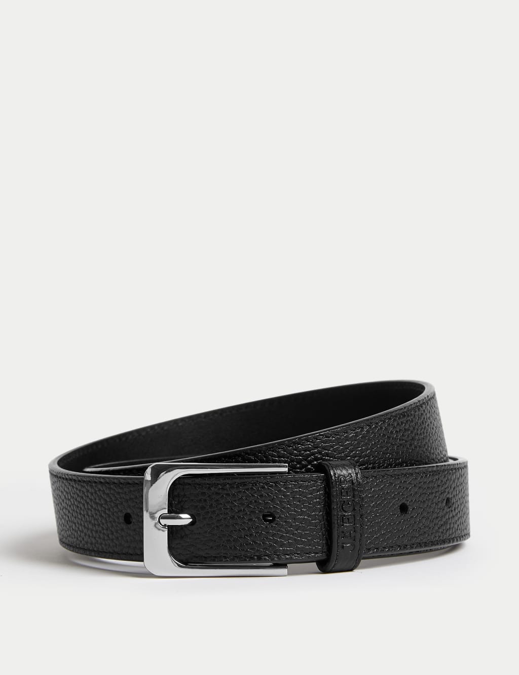 Jaeger Men's Leather Textured Belt - 34-36 - Black, Black,Brown