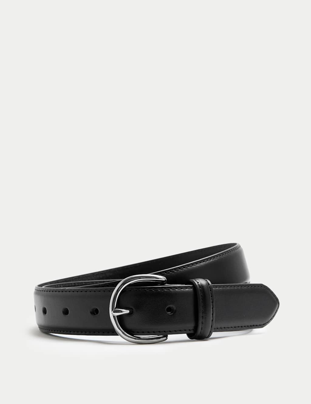 M&S Textured Leather Buckle Belt Black
