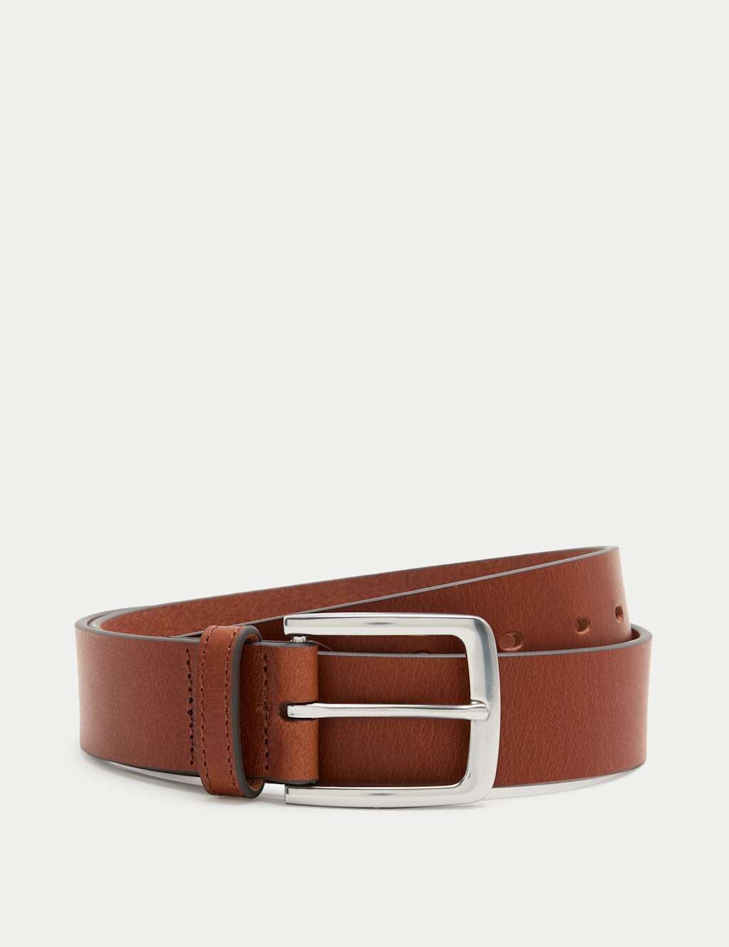 M&S Men's Leather Casual Belt - 30-32 - Tan