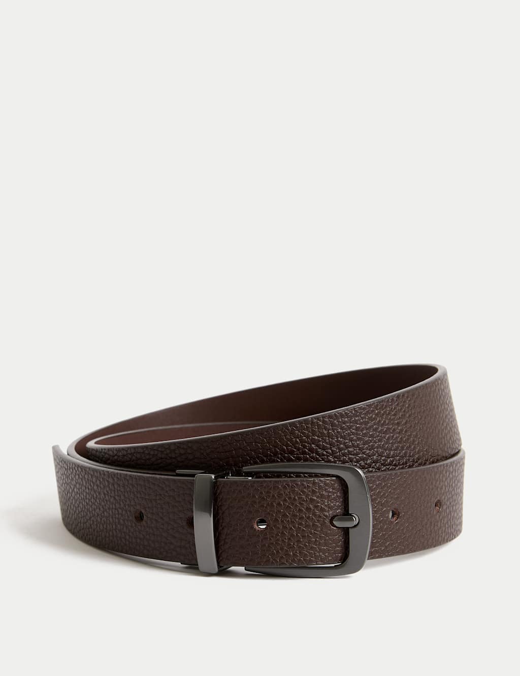 M&S Leather Casual Buckle Belt Brown