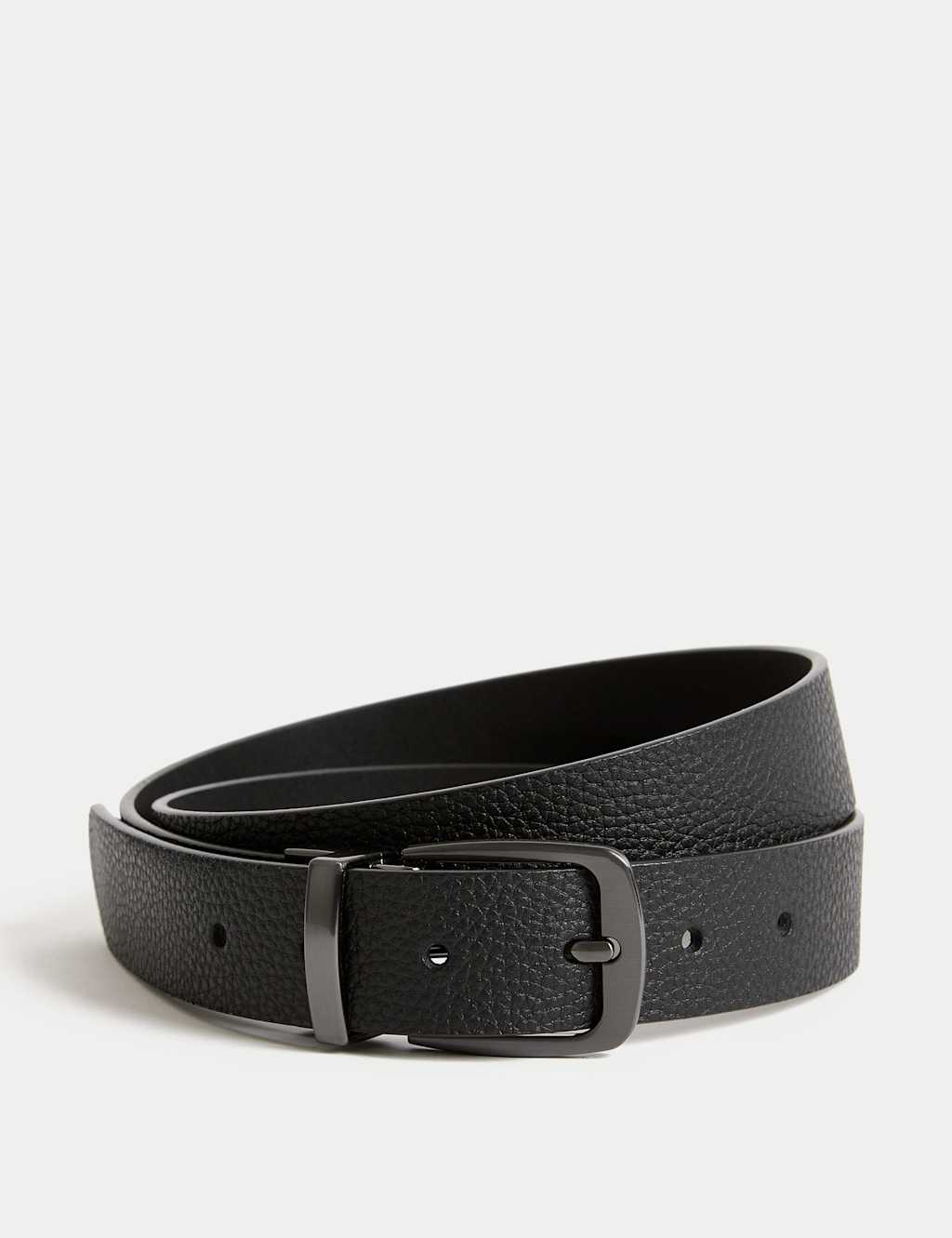 M&S Leather Casual Buckle Belt Black