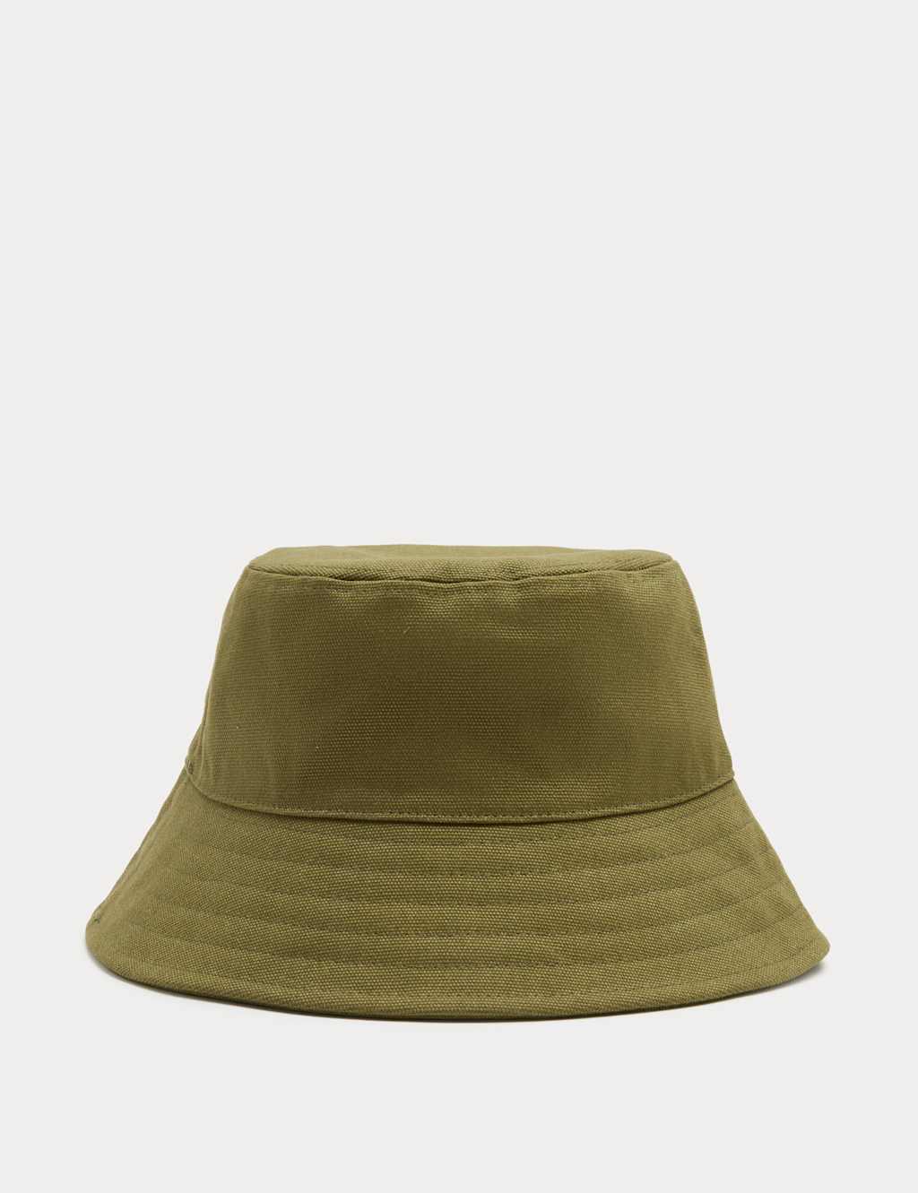 M&S Men's Pure Cotton Canvas Bucket Hat - S - M - Olive