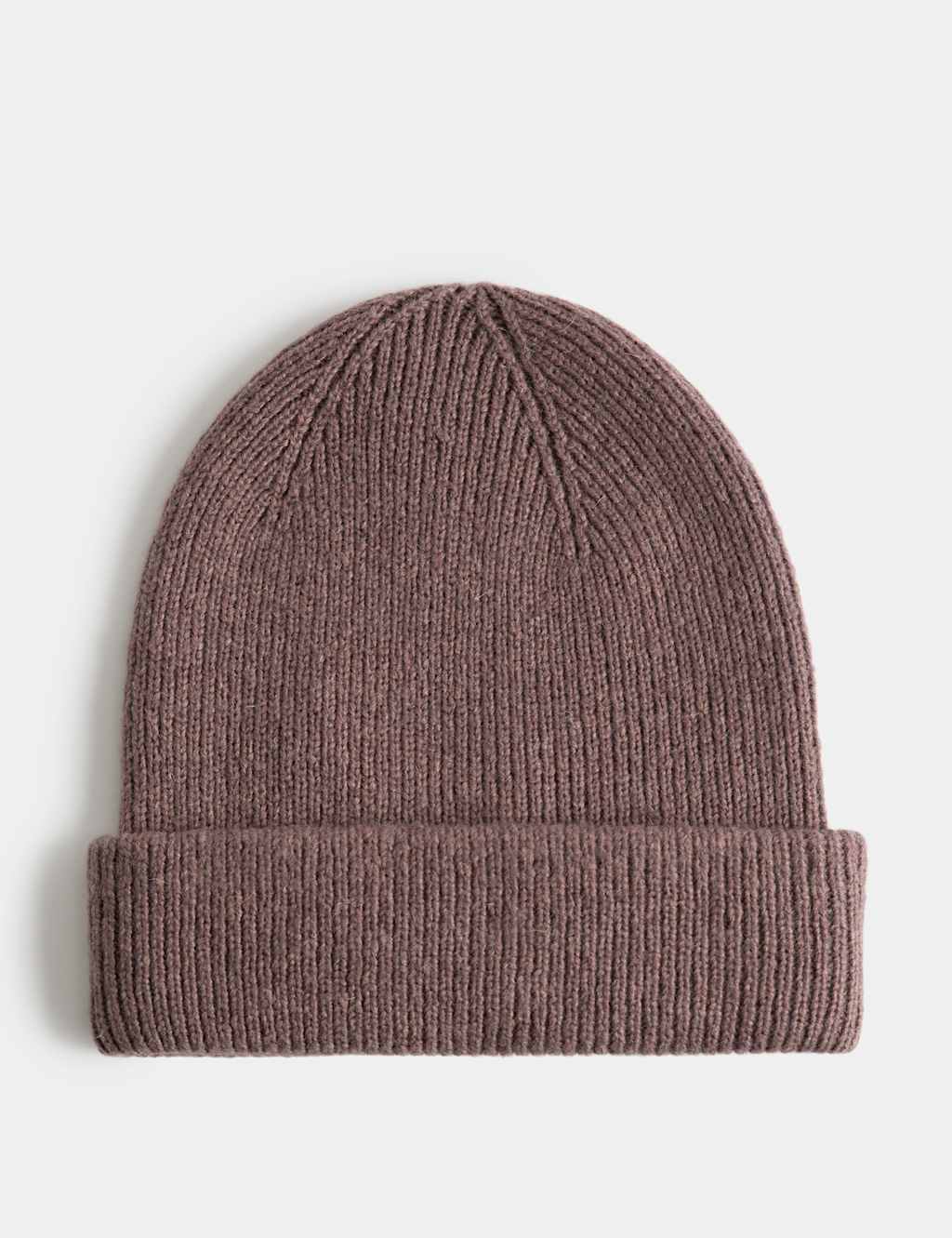 M&S Men's Ribbed Knitted Beanie Hat - Rosewood