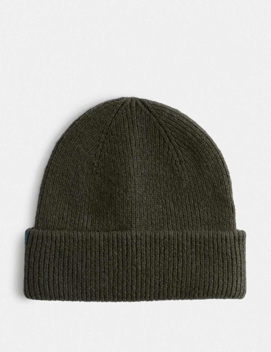 M&S Men's Ribbed Knitted Beanie Hat - Dark Khaki