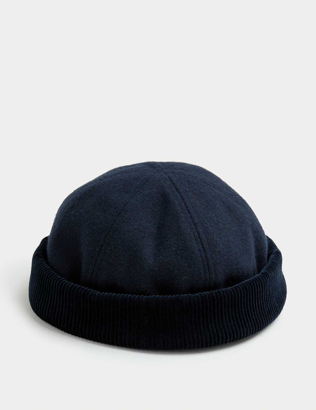 M&S Corduroy Docker Beanie Hat Dark Navy