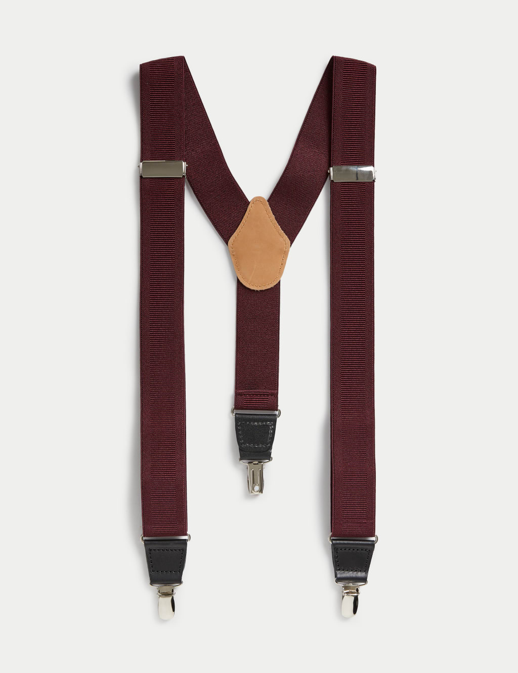 M&S Collection Men's Adjustable Braces - Burgundy, Burgundy