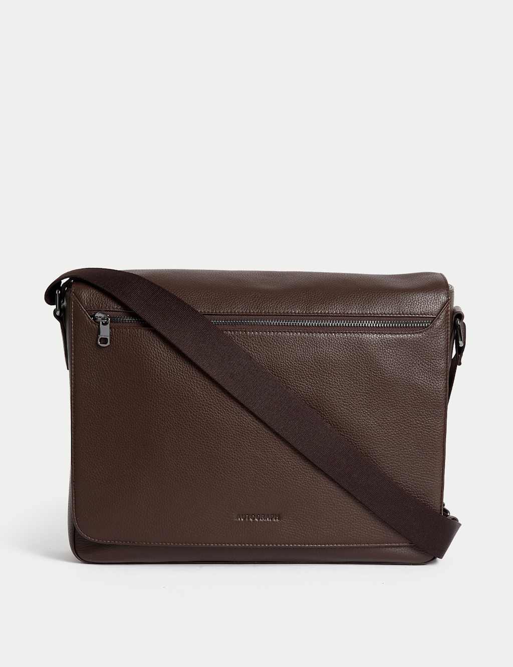Leather Pebble Grain Messenger Bag