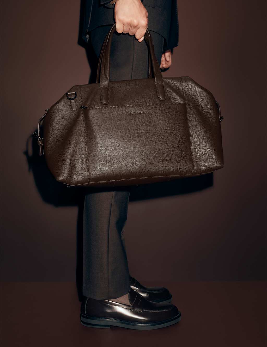 Autograph Casual Leather Weekend Bag Brown