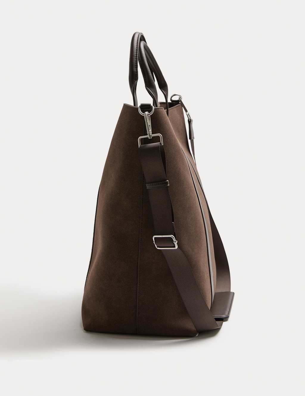 M&S Faux Suede Tote Bag Brown
