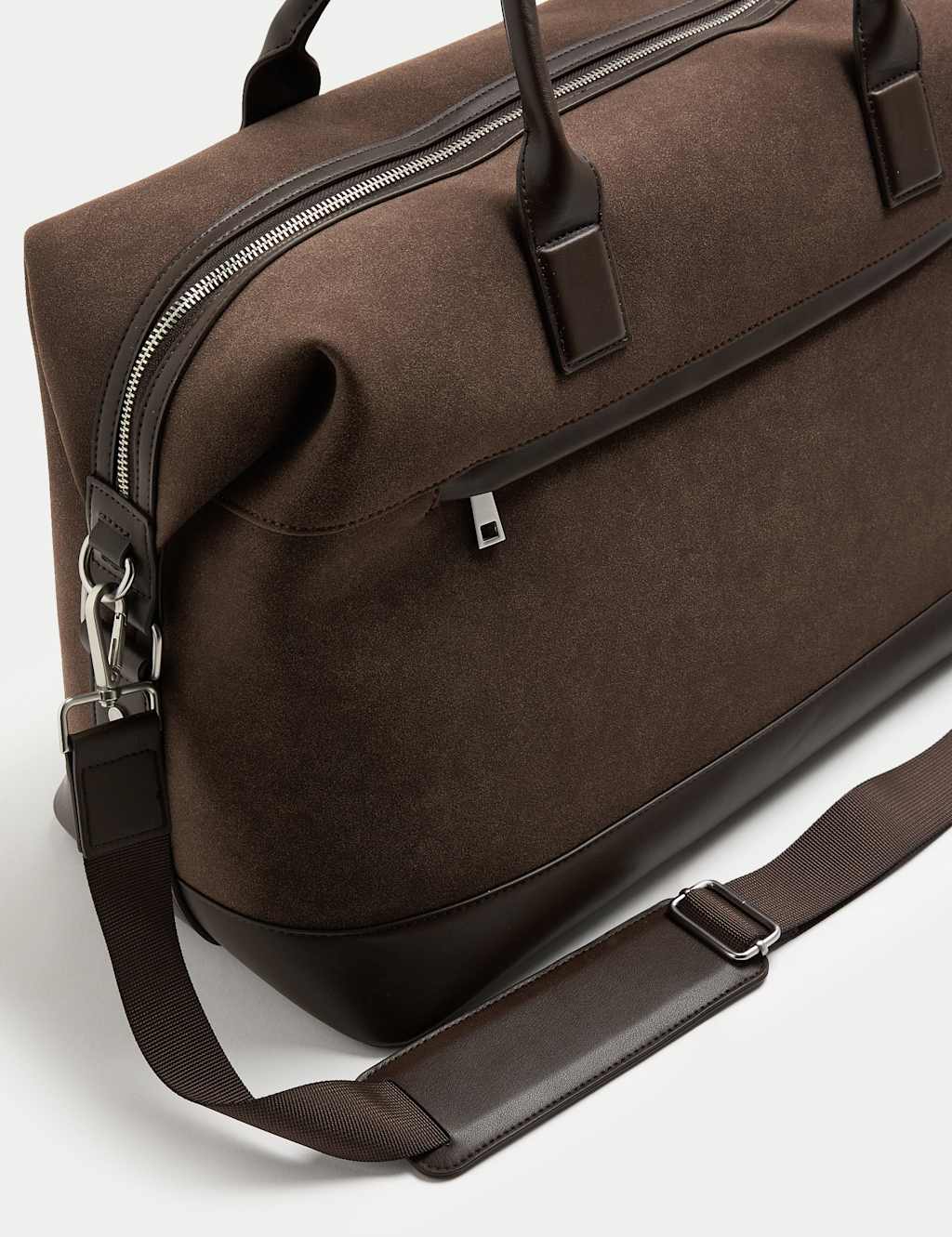 M&S Faux Suede Weekend Bag Brown