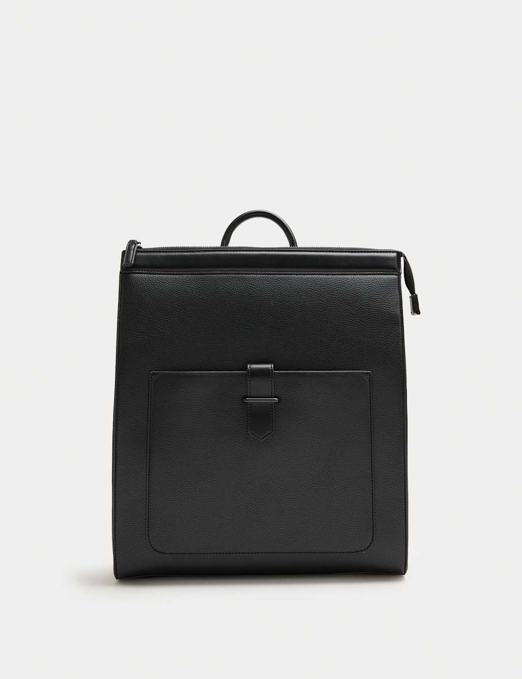 M&S Men's Mock Leather Backpack - Black