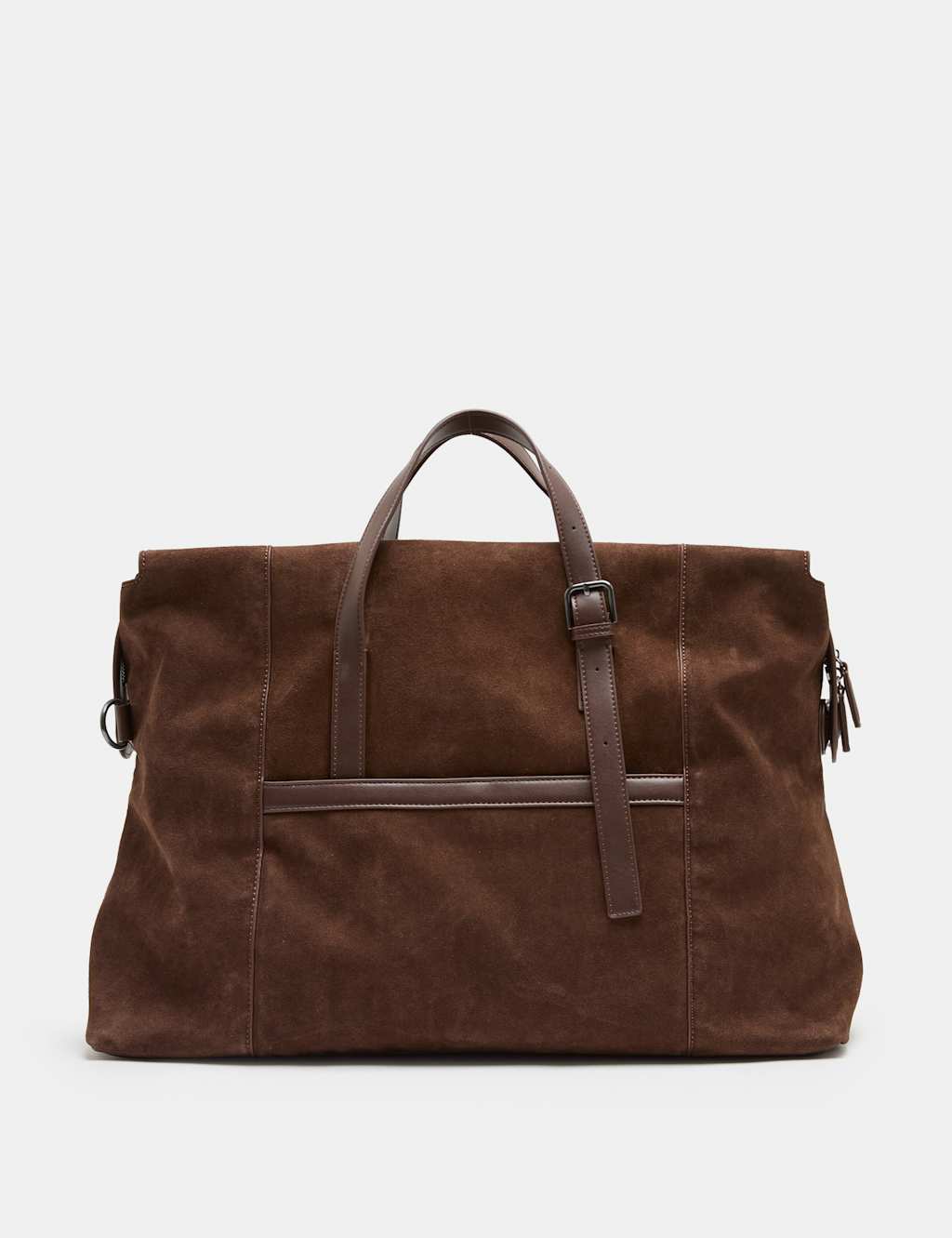 M&S Men's Suede Weekend Bag - Dark Brown