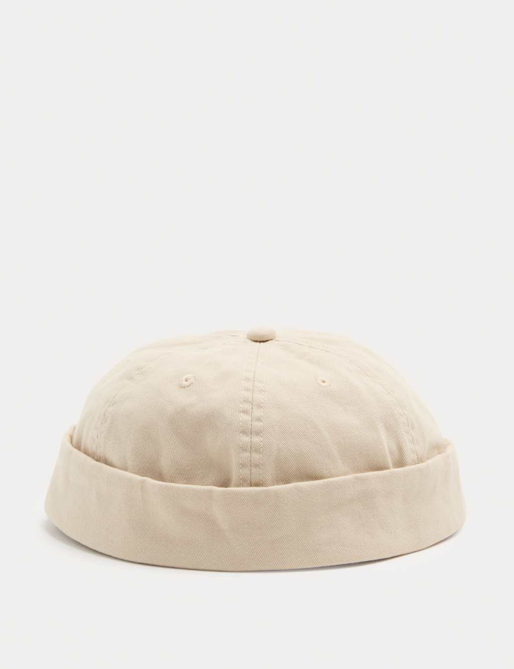 M&S Men's Pure Cotton Docker Hat - S - M - Stone