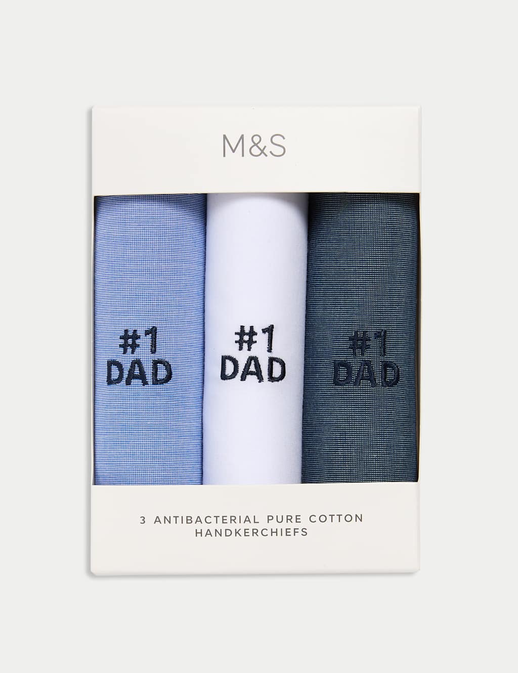 3pk Antibacterial Pure Cotton Handkerchiefs