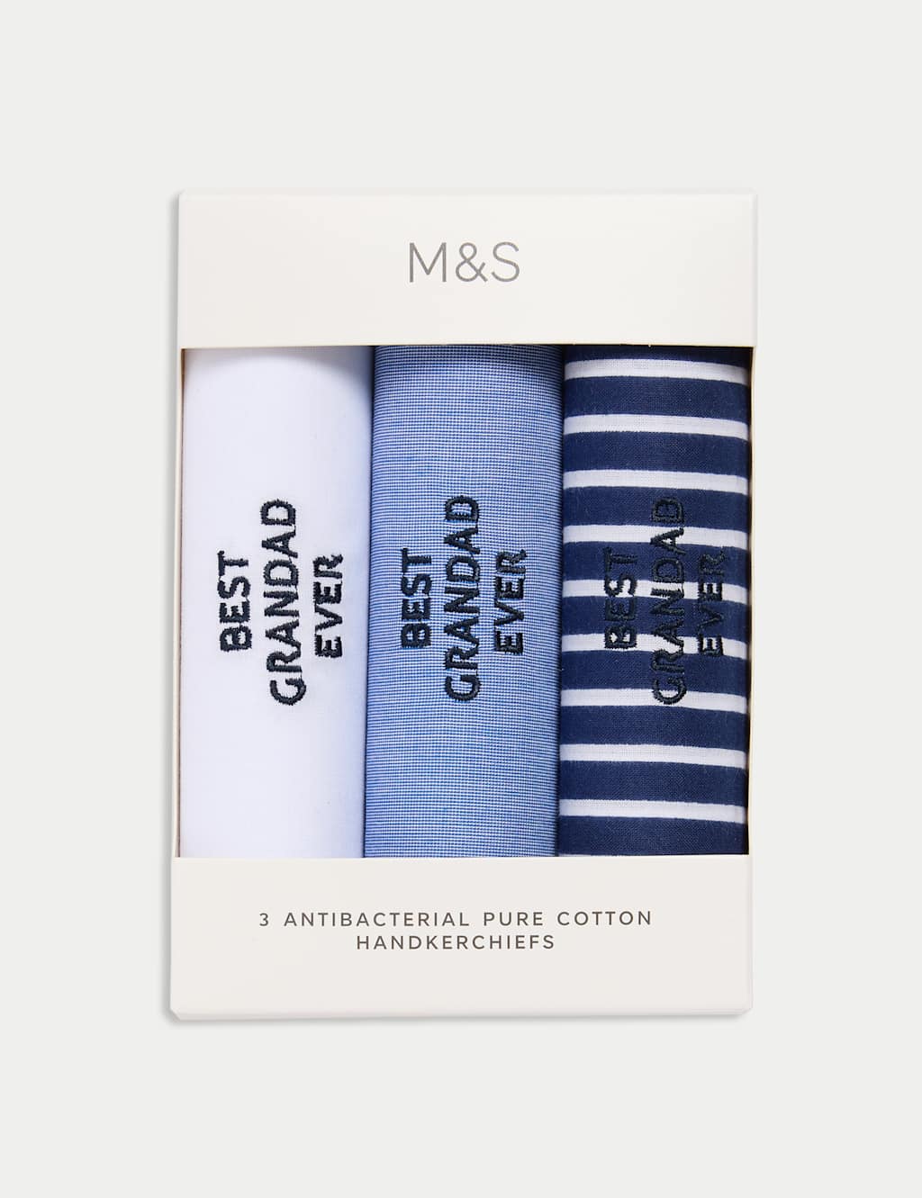 3pk Antibacterial Pure Cotton Handkerchiefs
