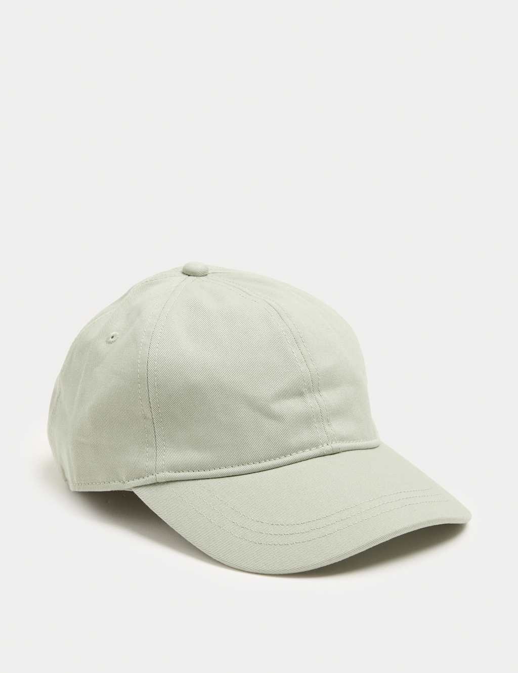 M&S Men's Pure Cotton Baseball Cap - Pale Green