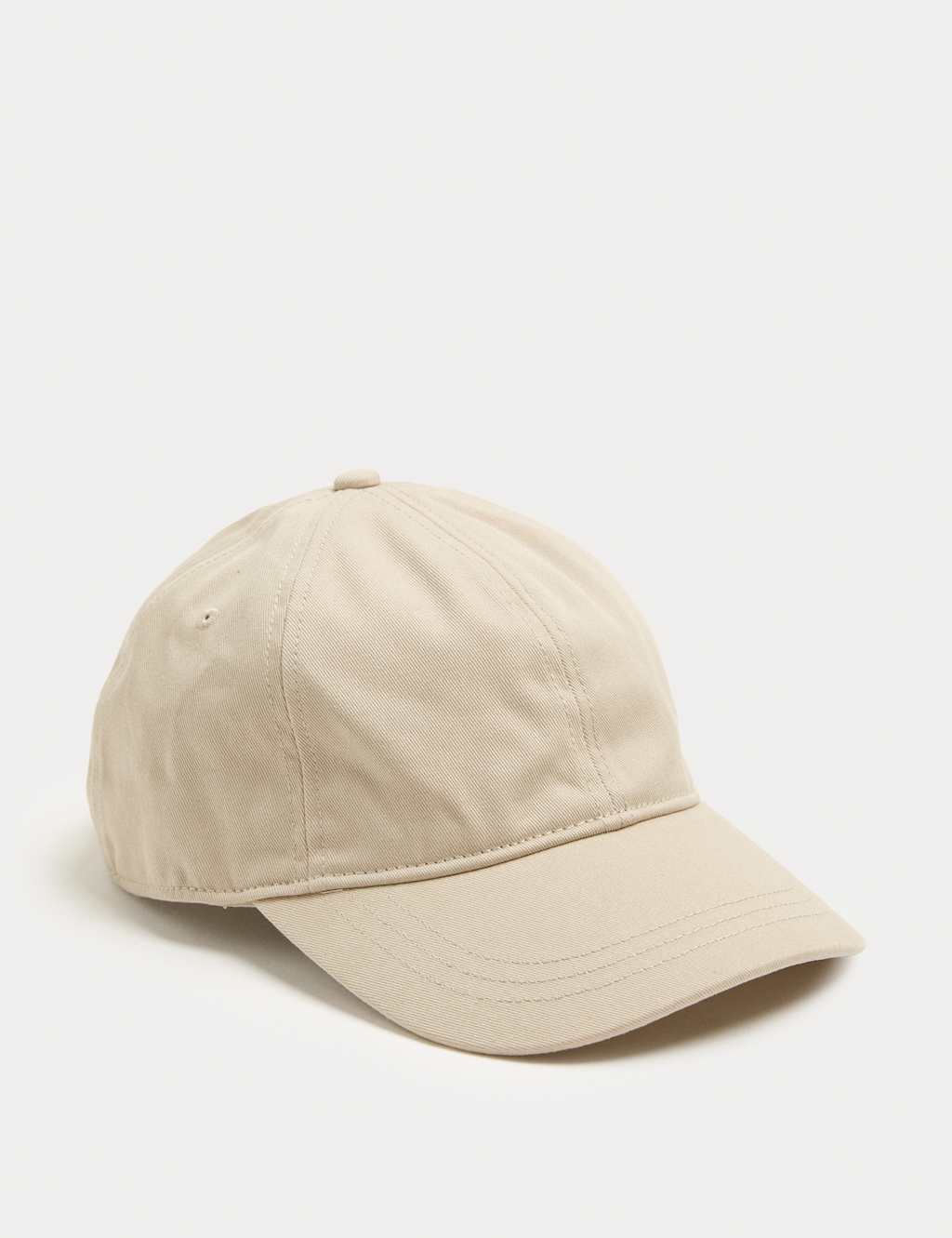 M&S Men's Pure Cotton Baseball Cap - Light Sand