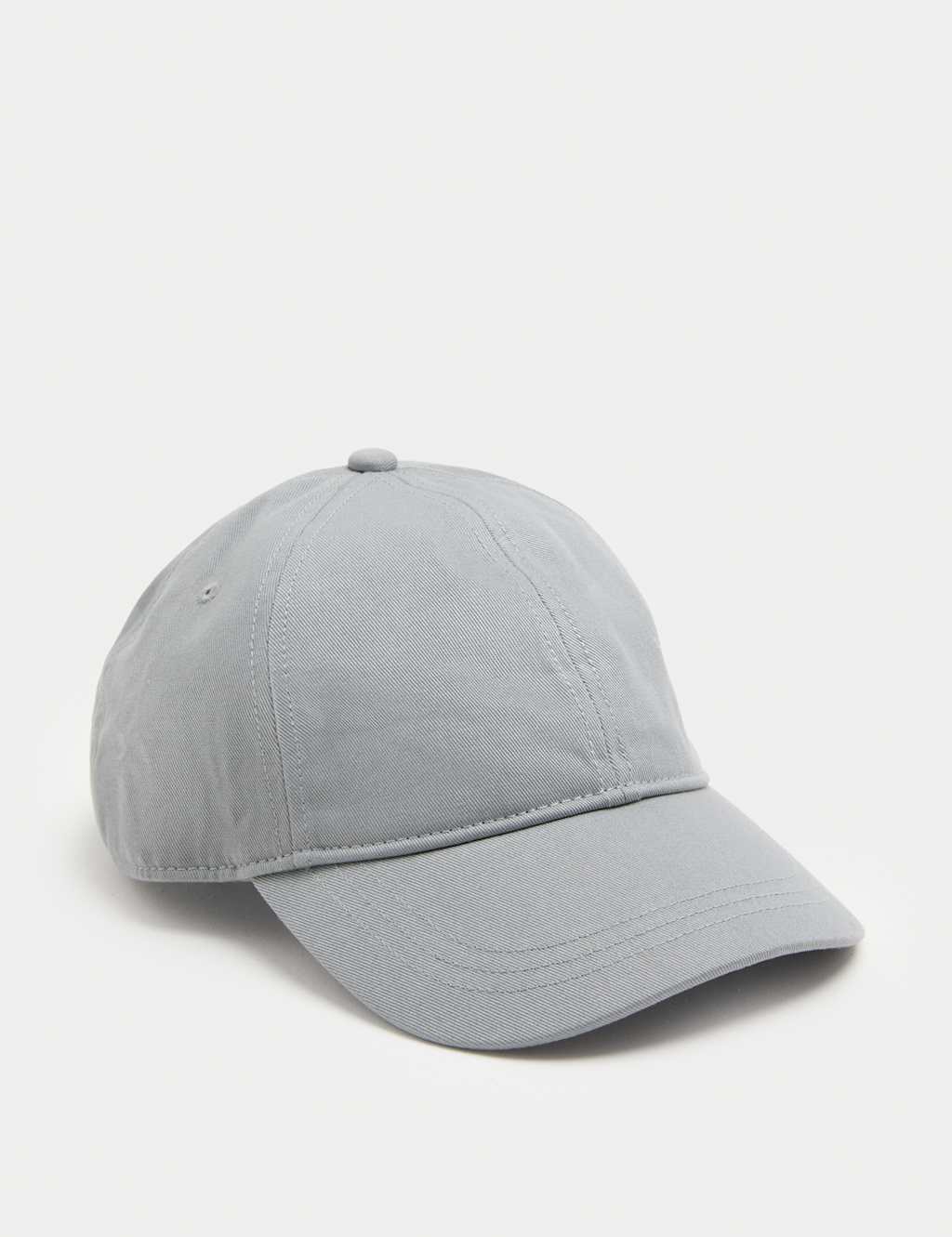 M&S Men's Pure Cotton Baseball Cap - Light Grey