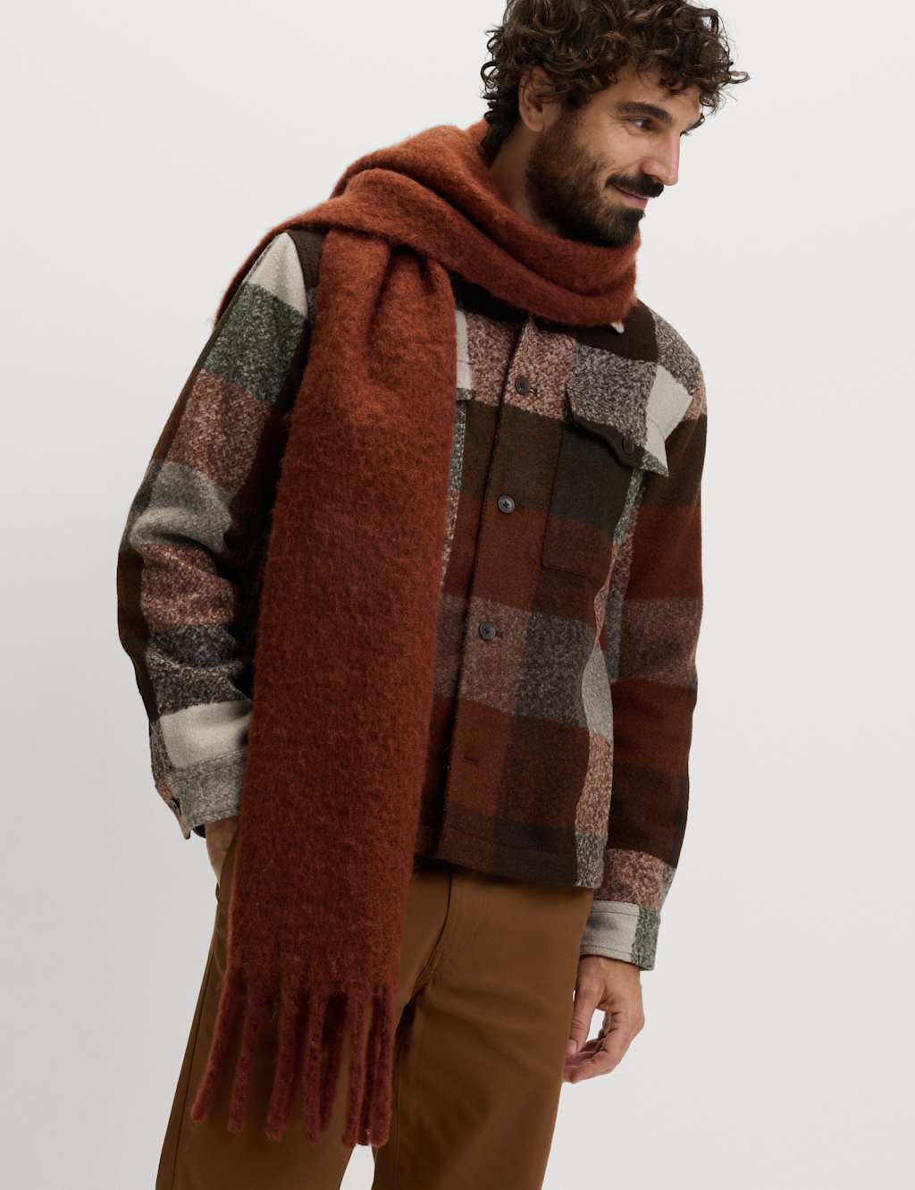 M&S Knitted Scarf Redwood