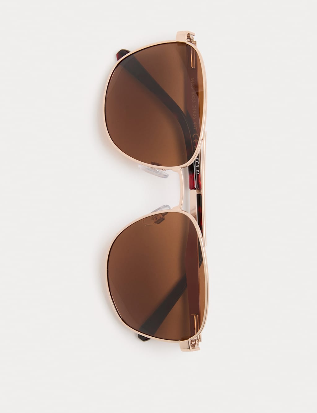 M&S Men's Metal Navigator Polarised Sunglasses - Gold