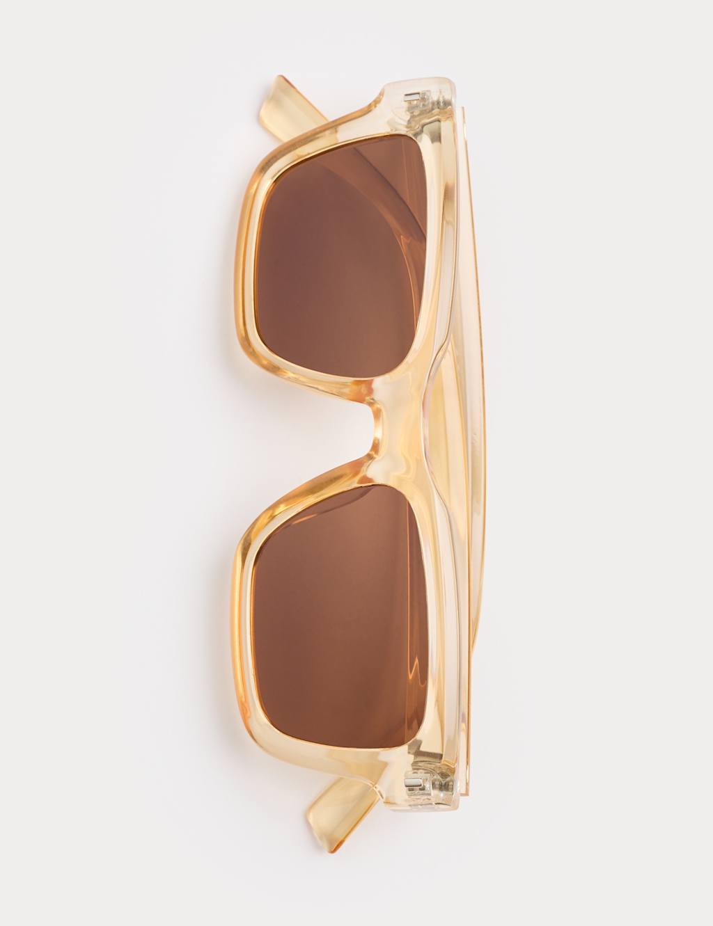 M&S Men's Chunky D-Frame Polarised Sunglasses - Yellow