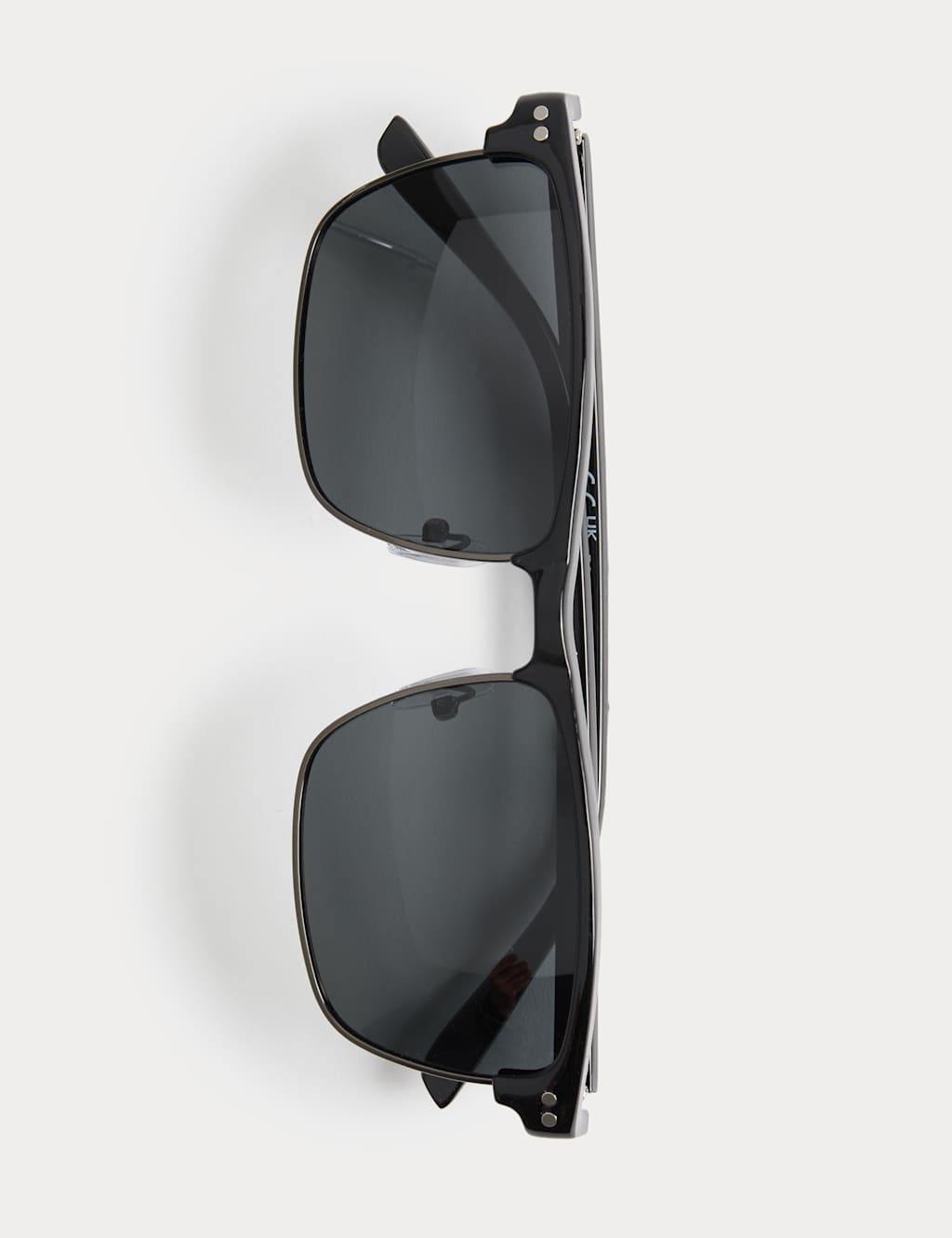 M&S Men's Metal Clubmaster Polarised Sunglasses - Black