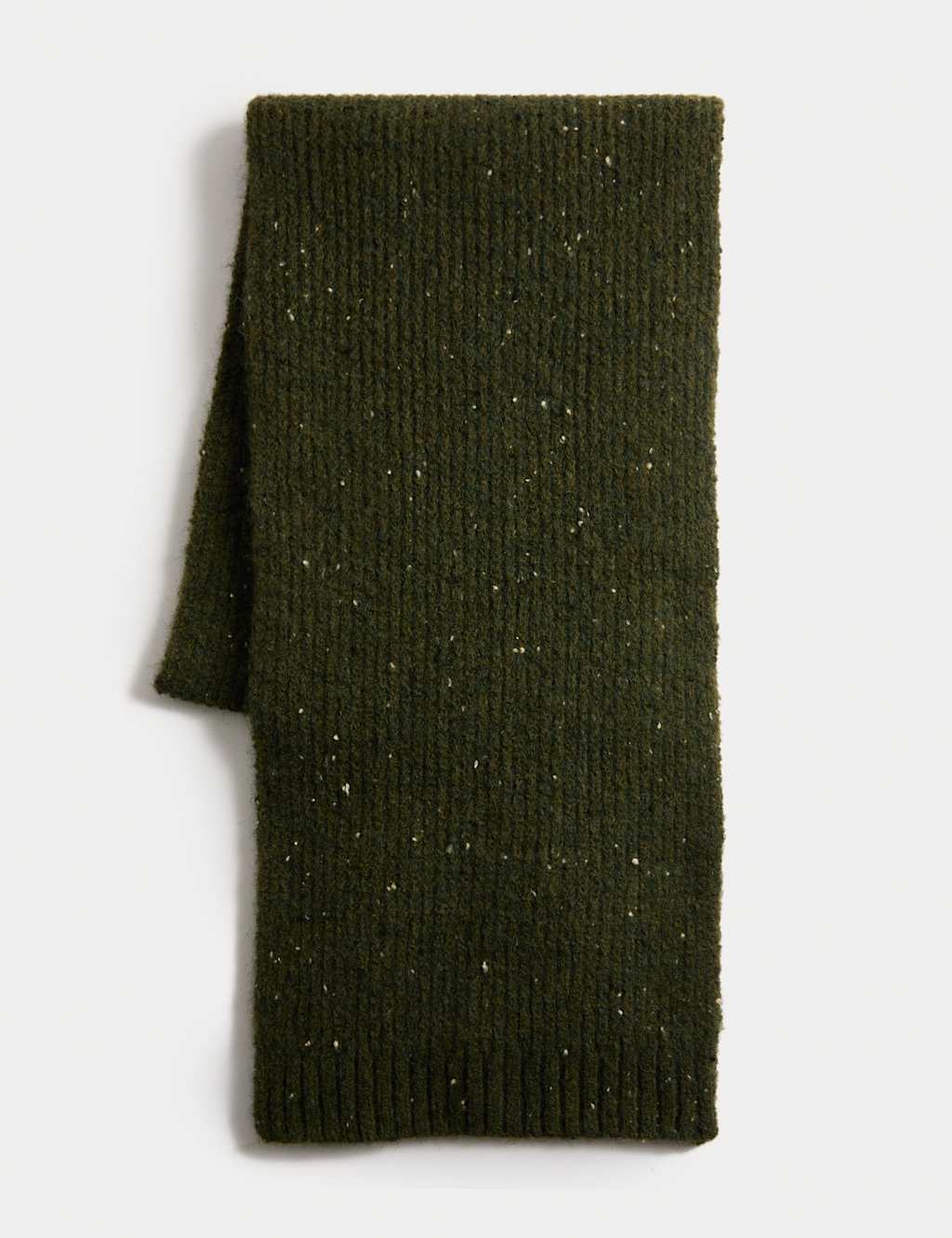M&S Neppy Scarf with Wool Green Mix