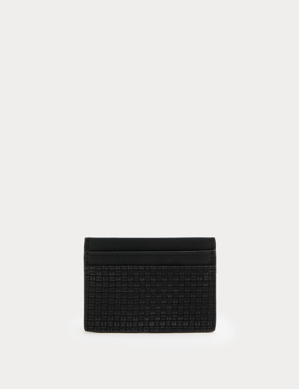 M&S Men's Textured Faux Leather Card Holder - Black